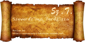 Szeverényi Terézia névjegykártya